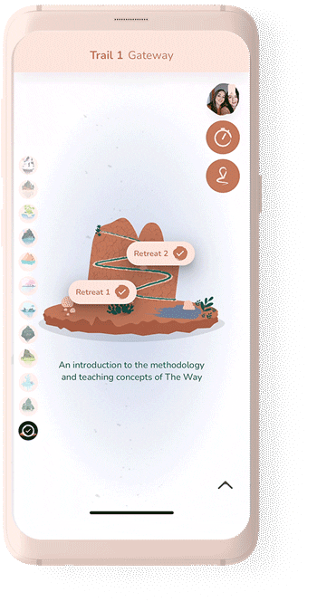 The Way App The Way App animated mobile phone mockup showing Retreat 6